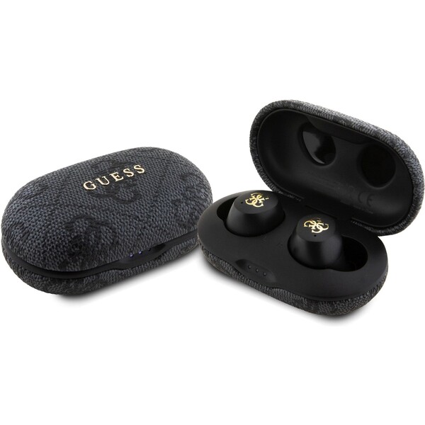 Guess-True-Wireless-4G-PU-Metal-Logo-BT5-3-Stereo-Earphones-cerne