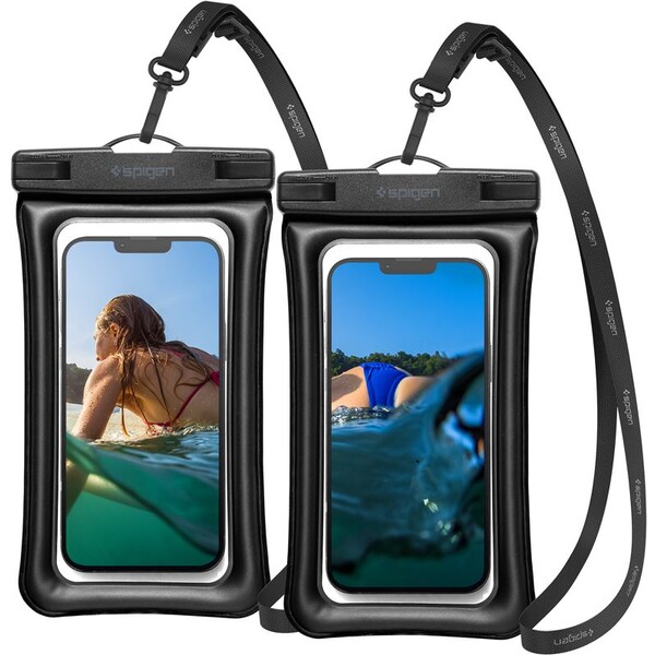 Spigen Aqua Shield 2er-Pack Wasserdichte Handyhülle – IPX8 Bis 30m Tiefe, Passt Für Smartphones Bis 7,2 Zoll, Mit Sichtfenster & Umhängeband – Für IPhone, Samsung, Xiaomi, Google