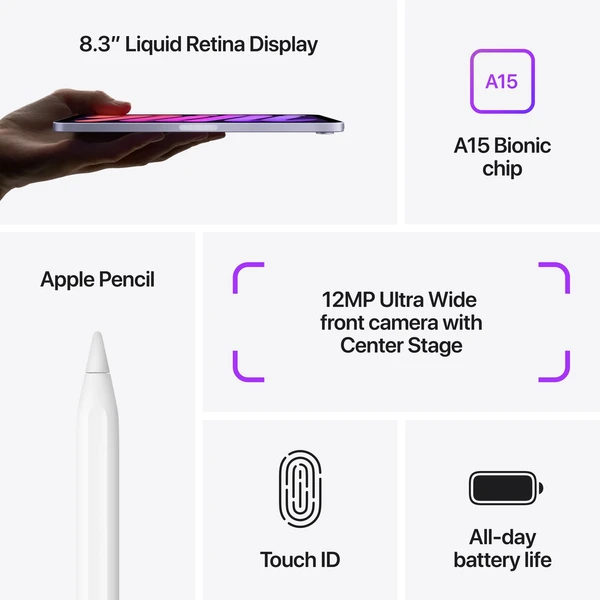 Apple iPad mini 256GB Wi-Fi hvězdně bílý (2021) - Tablety - Obrázek YDQKF00101