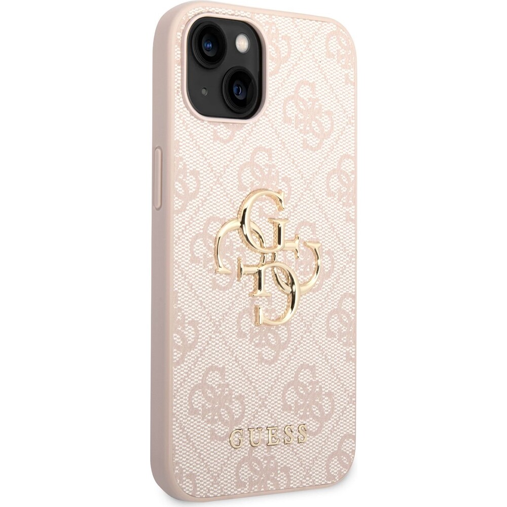 Guess-PU-4G-Metal-Logo-kryt-iPhone-14-ruzovy