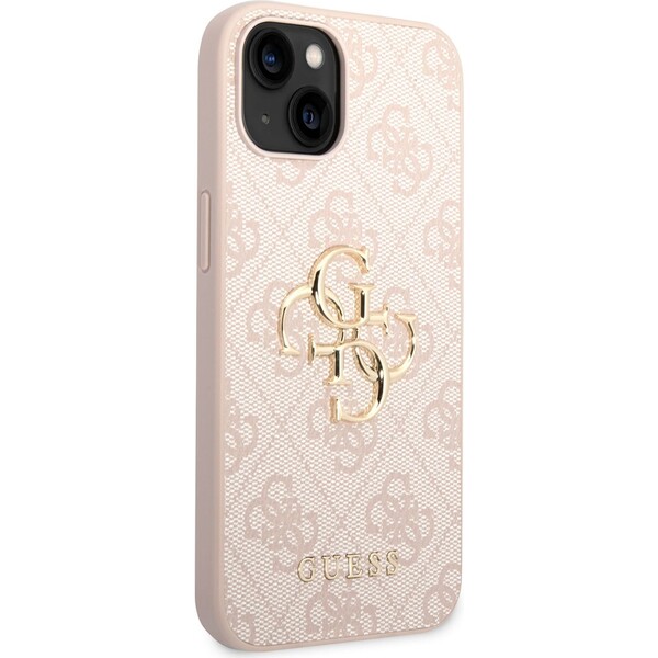 Guess-PU-4G-Metal-Logo-kryt-iPhone-14-ruzovy