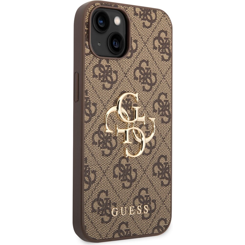 Guess-PU-4G-Metal-Logo-kryt-iPhone-14-hnedy