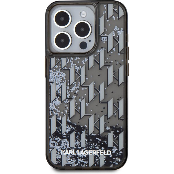 Karl-Lagerfeld-Liquid-Glitter-Monogram-Gradient-zadni-kryt-pro-iPhone-15-Pro-Max-cerny