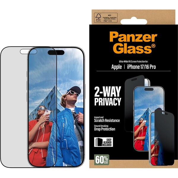 PanzerGlass-Privacy-sklo-Apple-iPhone-17-16-Pro-s-instalacnim-rameckem
