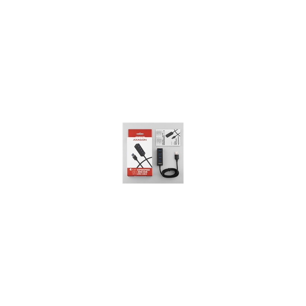 AXAGON-USB-MINI-hub-4x-USB-3-2-Gen-1-kovovy-USB-A-1-2m-cerny