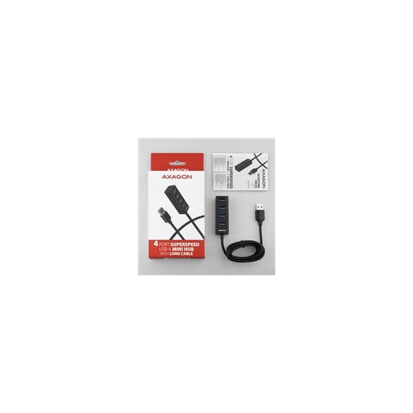 AXAGON-USB-MINI-hub-4x-USB-3-2-Gen-1-kovovy-USB-A-1-2m-cerny