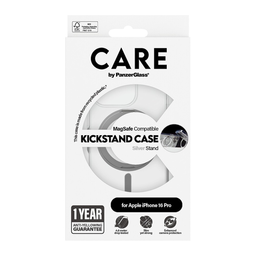PanzerGlass-CARE-kryt-Apple-iPhone-16-Pro-MagSafe-KickStand-ciry-sedy