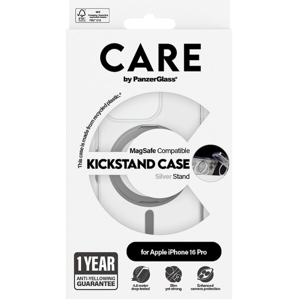 PanzerGlass-CARE-kryt-Apple-iPhone-16-Pro-MagSafe-KickStand-ciry-sedy