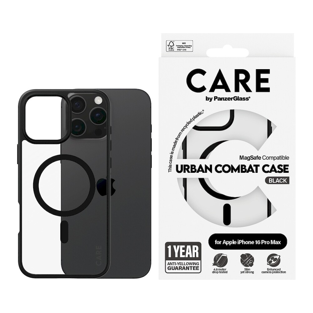 PanzerGlass-CARE-kryt-Apple-iPhone-16-Pro-Max-MagSafe-Urban-Combat-cerny-cerny