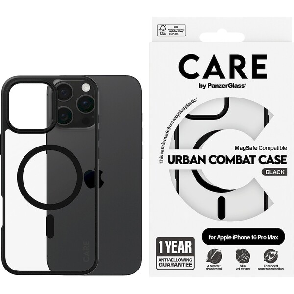 PanzerGlass-CARE-kryt-Apple-iPhone-16-Pro-Max-MagSafe-Urban-Combat-cerny-cerny