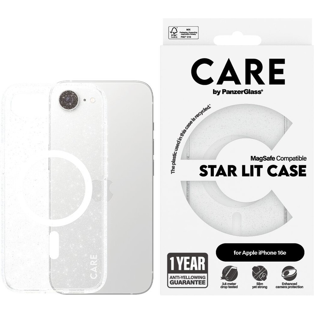 PanzerGlass-CARE-kryt-Apple-iPhone-17e-16e-MagSafe-Star-Lit-trpytivy-bily