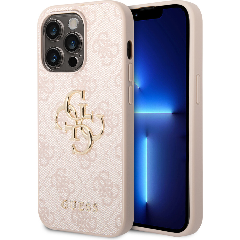 Guess-PU-4G-Metal-Logo-kryt-iPhone-15-Pro-Max-ruzovy
