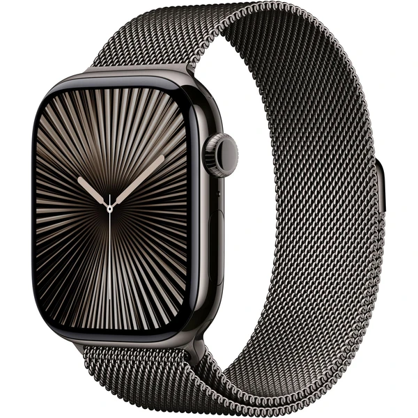 Apple Watch Series 10 Cellular 46mm Břidlicově šedý titan s břidlicově šedým milánským tahem S/M - Chytré hodinky - Hlavní obrázek