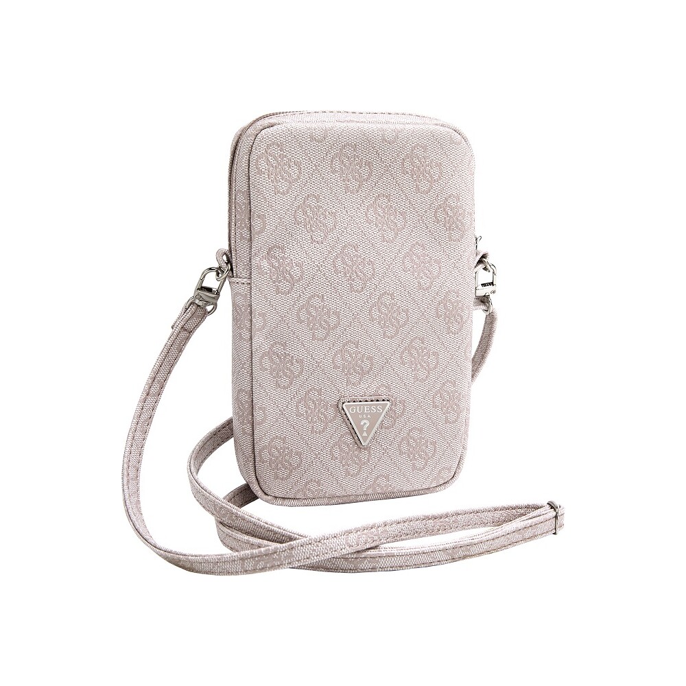 Guess-PU-4G-Triangle-Logo-Wallet-Phone-Bag-Zipper-ruzovy