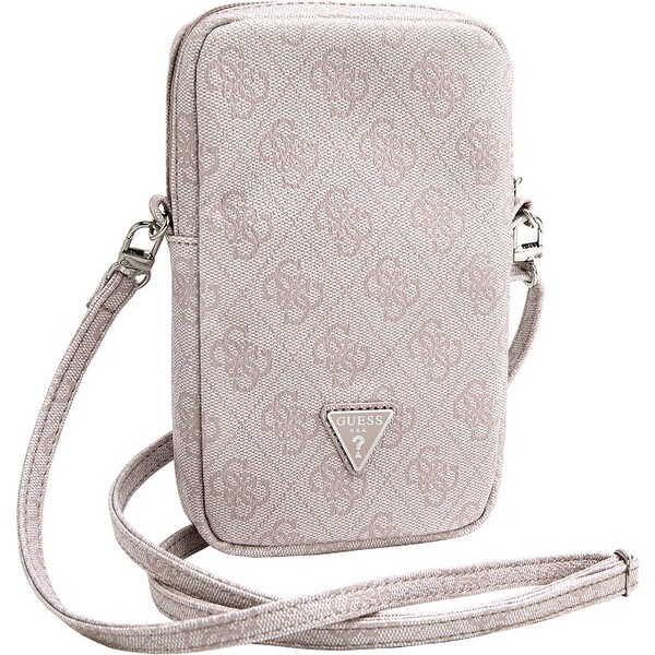 Guess-PU-4G-Triangle-Logo-Wallet-Phone-Bag-Zipper-ruzovy