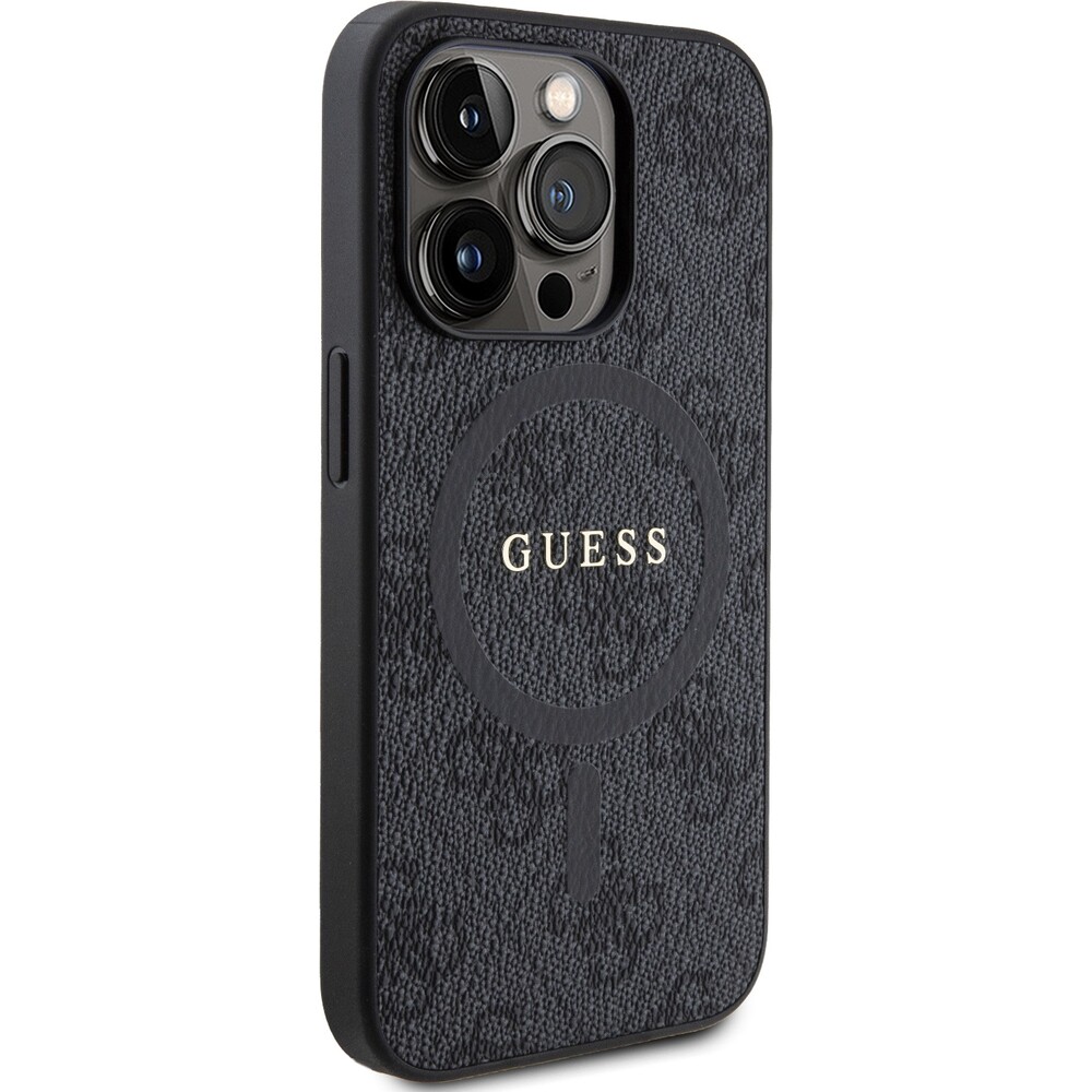 Guess-PU-Leather-4G-Colored-Ring-MagSafe-kryt-iPhone-15-Pro-cerny