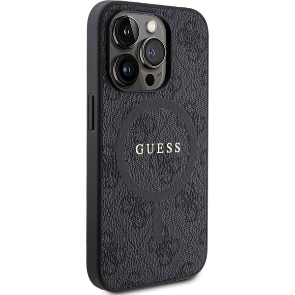Guess-PU-Leather-4G-Colored-Ring-MagSafe-kryt-iPhone-15-Pro-cerny
