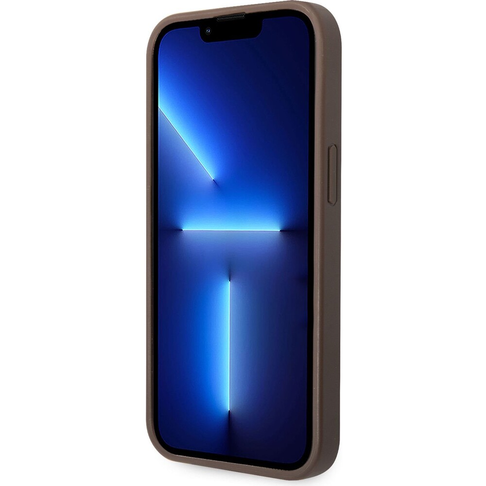 Guess-PU-4G-Metal-Logo-kryt-iPhone-14-hnedy