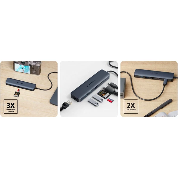 Hyper® EcoSmart™ Gen.2 USB-C 7v1 Hub 100W PD dokovací stanice - USB huby - Obrázek ZQ60000L01