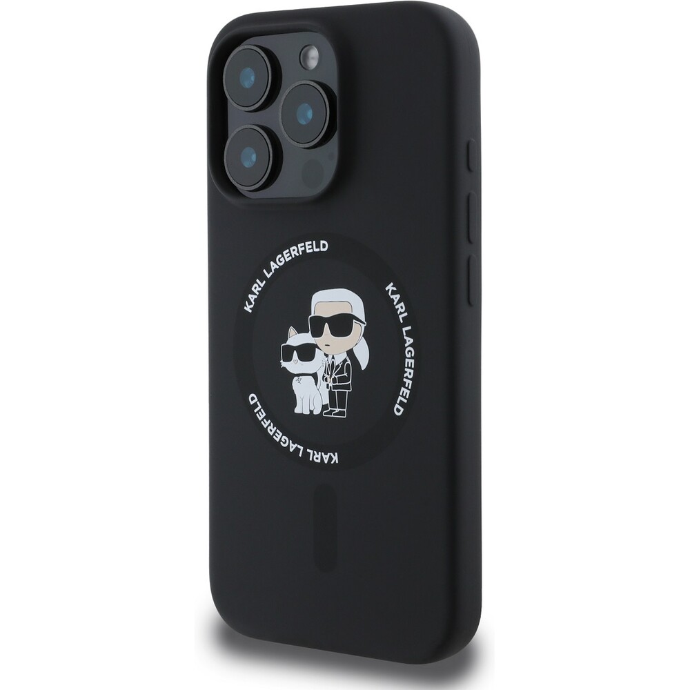 Karl-Lagerfeld-Liquid-Silicone-Karl-and-Choupette-MagSafe-kryt-iPhone-16-Pro-Max-cerny