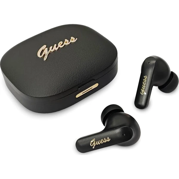 Guess-PU-Metal-Logo-TWS-bezdratova-sluchatka-cerna