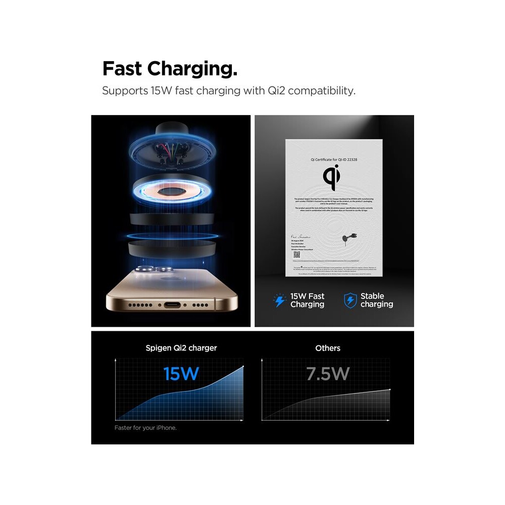 Spigen-OneTap-Pro-4-Dashboard-Windshield-Qi2-MagSafe-drzak-na-sklo-palubovku-s-nabijenim-cerny