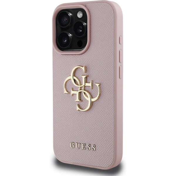 Guess-PU-Grained-4G-Metal-Logo-kryt-iPhone-15-Pro-Max-ruzovy