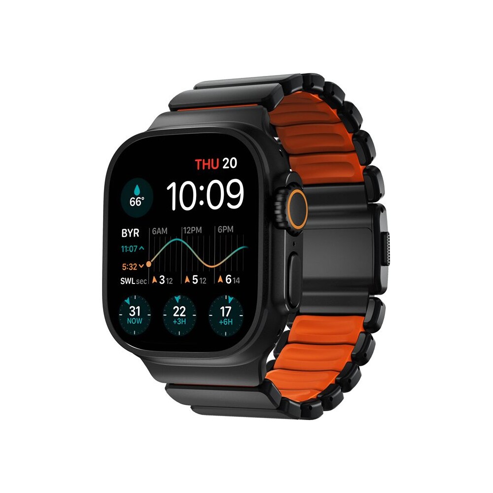 Nomad-Stratos-Band-FKM-reminek-Apple-Watch-45-46-49mm-Black-Titanium-Ultra-Orange