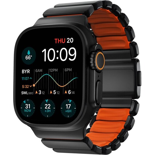 Nomad-Stratos-Band-FKM-reminek-Apple-Watch-45-46-49mm-Black-Titanium-Ultra-Orange