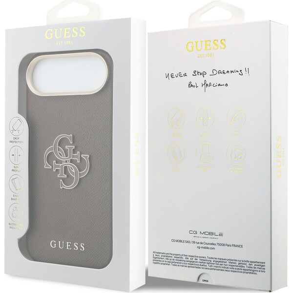 Guess-PU-Resin-Logo-kryt-iPhone-Air-hnedy