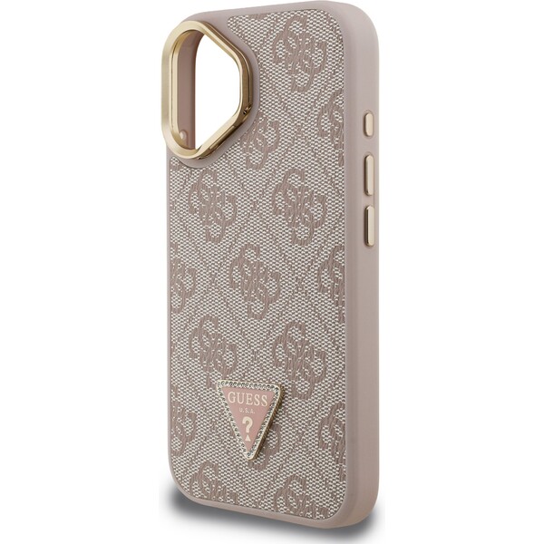 Guess-PU-4G-Strass-Triangle-Logo-Stand-Camera-Frame-MagSafe-kryt-iPhone-16-ruzovy
