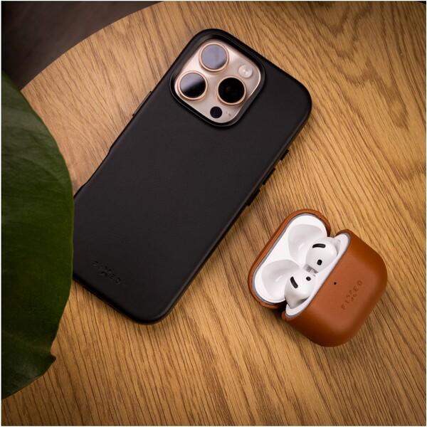 FIXED-PodsLeather-kozene-pouzdro-pro-Apple-AirPods-4-hnede