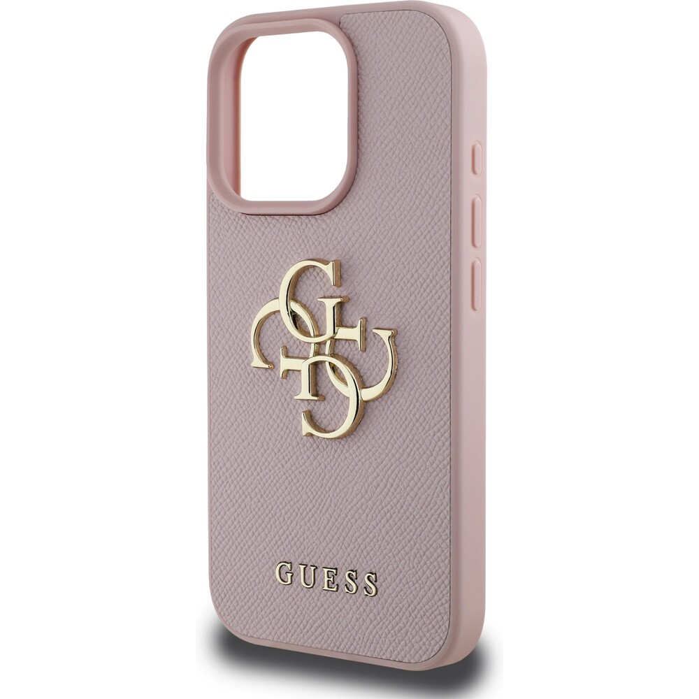 Guess-PU-Grained-4G-Metal-Logo-kryt-iPhone-15-Pro-Max-ruzovy