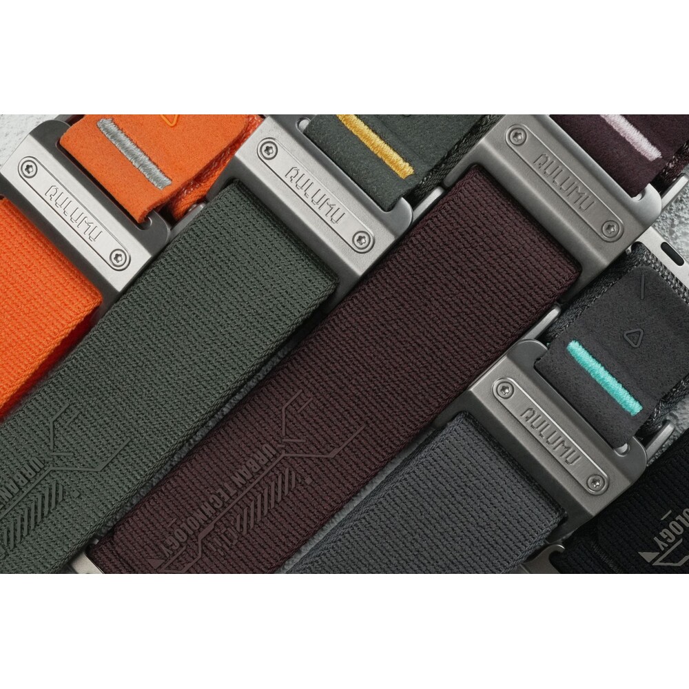 Aulumu-A11-Mag-Buckle-Slim-reminek-Apple-Watch-49-46-45-44-42mm-Silver-Buckle-Carbon-Green-Strap