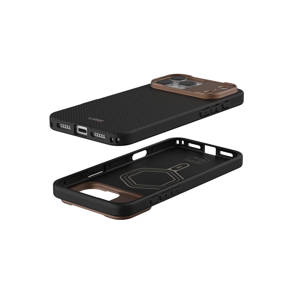 UAG-Fibr-Armr-MagSafe-kryt-iPhone-17-Pro-Max-kevlar-cerny-bronzovy