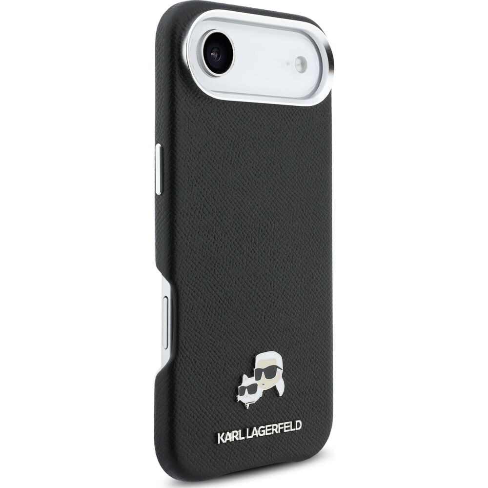 Karl-Lagerfeld-PU-Karl-and-Choupette-Heads-Pins-MagSafe-kryt-iPhone-Air-cerny