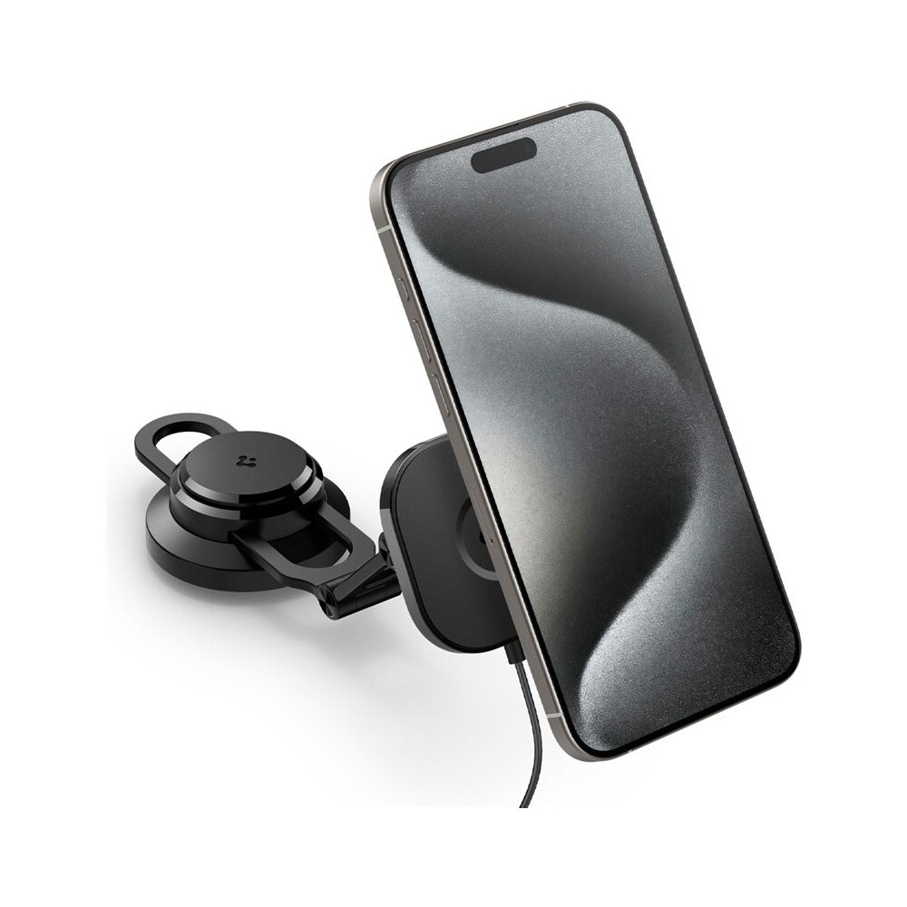 Spigen-OneTap-Pro-3-Wireless-Car-Charger-MagSafe-drzak-s-nabijenim-na-displej-Tesla