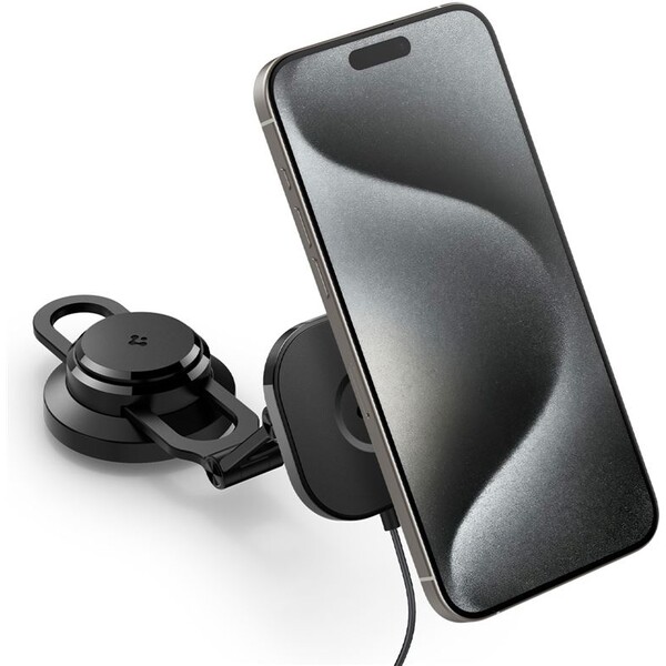 Spigen-OneTap-Pro-3-Wireless-Car-Charger-MagSafe-drzak-s-nabijenim-na-displej-Tesla