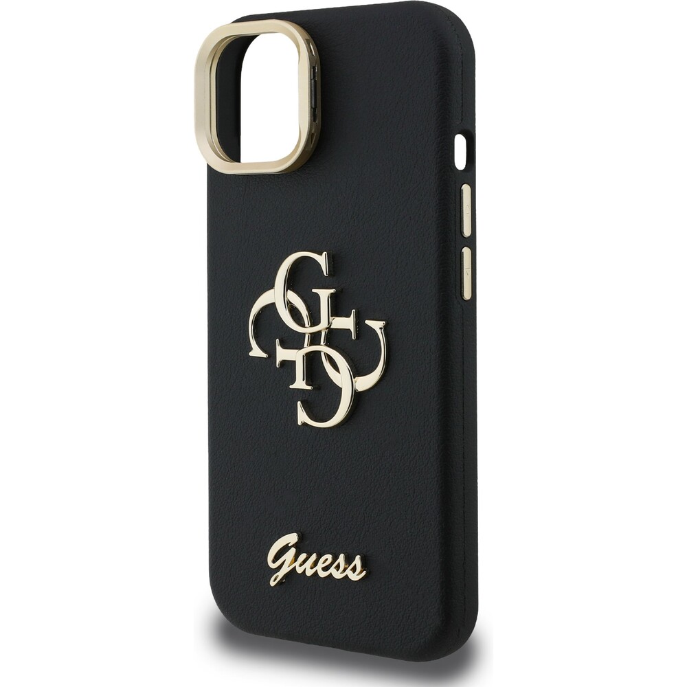 Guess-PU-Grained-4G-Logo-Stand-Camera-Frame-kryt-iPhone-15-cerny