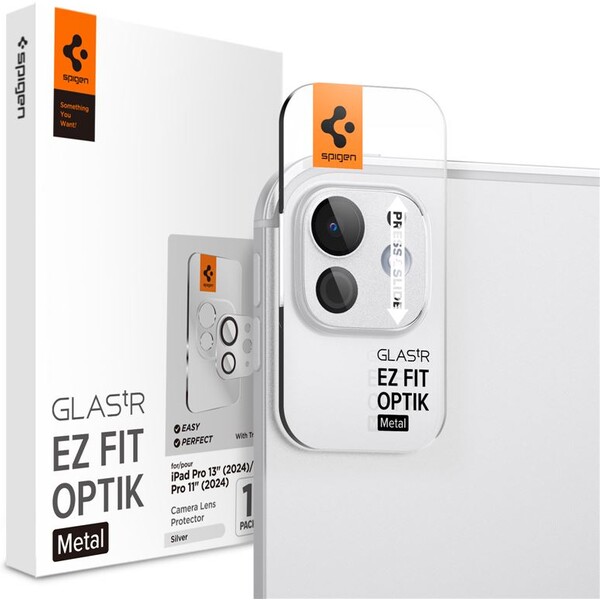 Spigen-Glass-tR-EZ-Fit-Optik-Metal-sklo-na-fotoaparat-iPad-Pro-13-2025-iPad-Pro-11-2025-stribrne