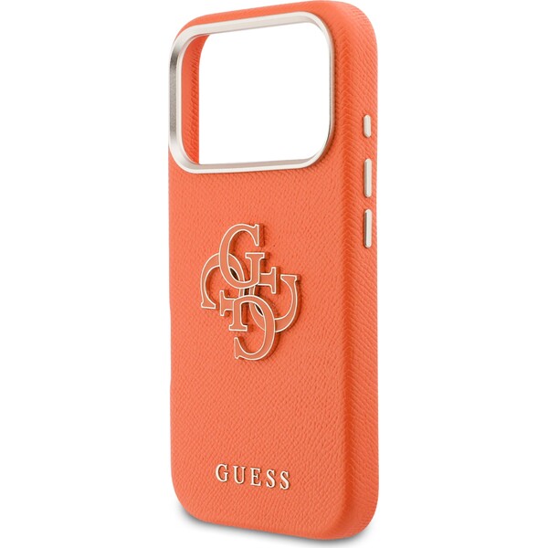 Guess-PU-Resin-Logo-kryt-iPhone-17-Pro-Max-oranzovy
