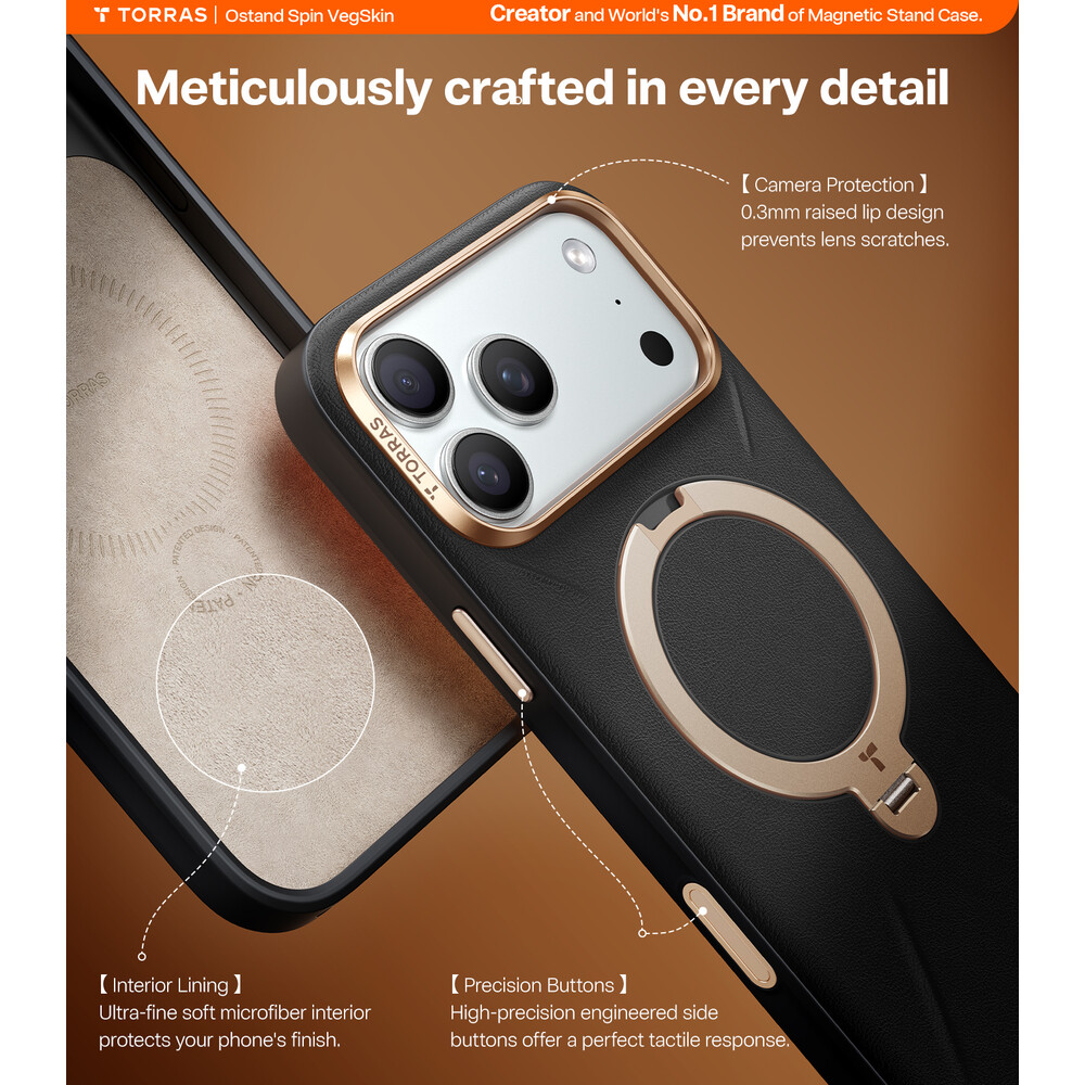 Torras-Ostand-Q3-VegSkin-MagSafe-kryt-iPhone-17-Pro-obsidian-black