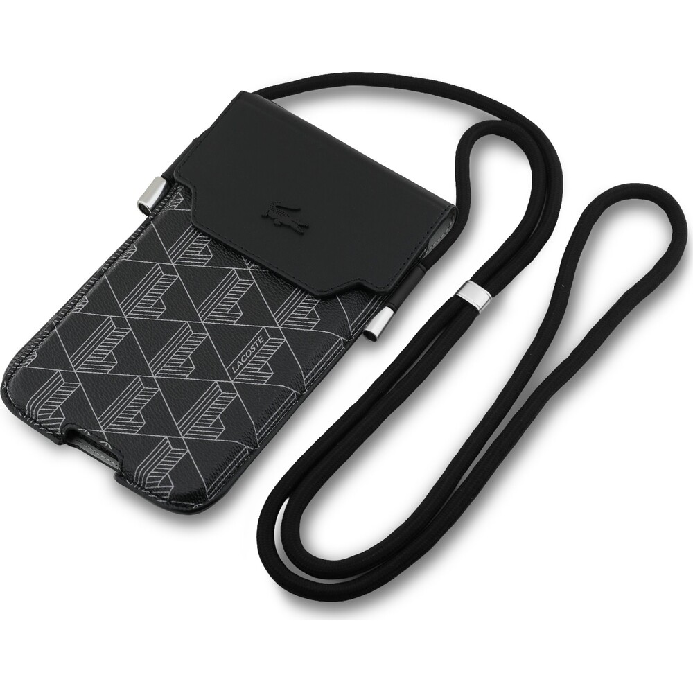Lacoste-PVC-Blend-Monogram-Metal-Logo-kapsa-na-telefon-XL-cerna