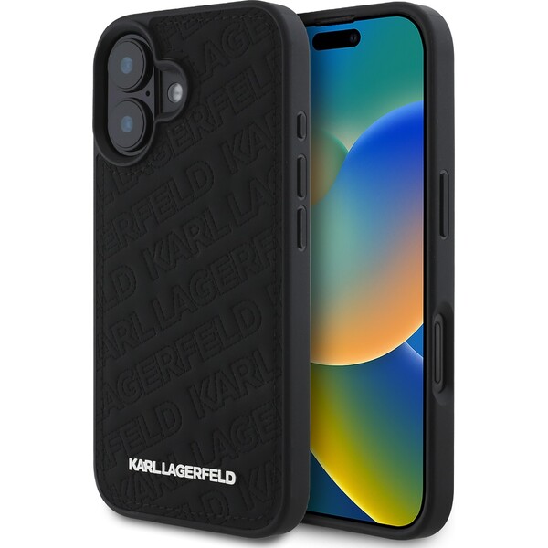 Karl-Lagerfeld-PU-Quilted-Pattern-kryt-pro-iPhone-16-cerny