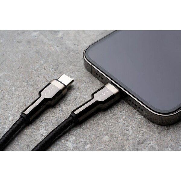 FIXED-USB-C-USB-C-napajeci-kabel-100W-0-5m-cerny