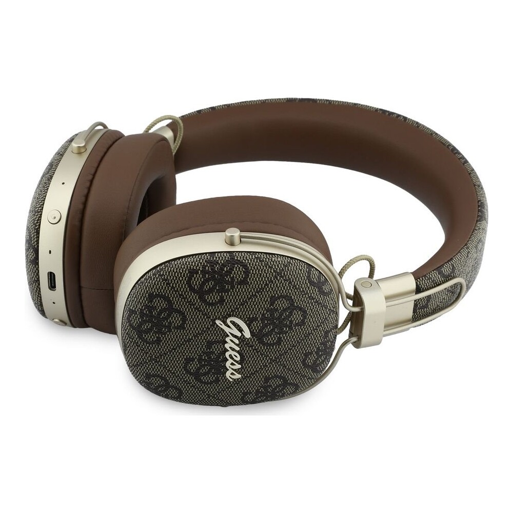 Guess-4G-Metal-Script-Logo-ENC-bezdratova-sluchatka-hneda