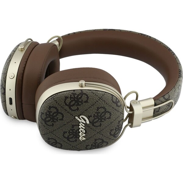 Guess-4G-Metal-Script-Logo-ENC-bezdratova-sluchatka-hneda