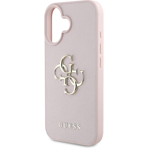Guess-PU-Grained-4G-Metal-Logo-kryt-iPhone-16-ruzovy