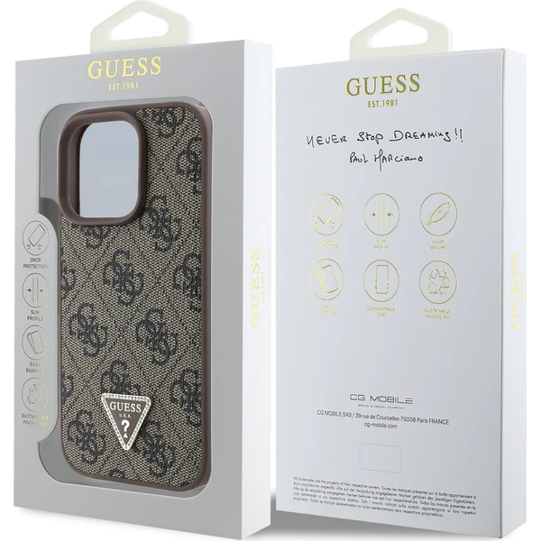 Guess-PU-4G-Strass-Triangle-Metal-Logo-kryt-pro-iPhone-16-Pro-Max-hnedy