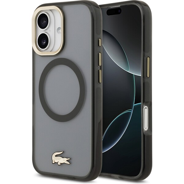 Lacoste-PC-TPU-Frosted-Finish-Gold-Logo-MagSafe-kryt-iPhone-17-cerny